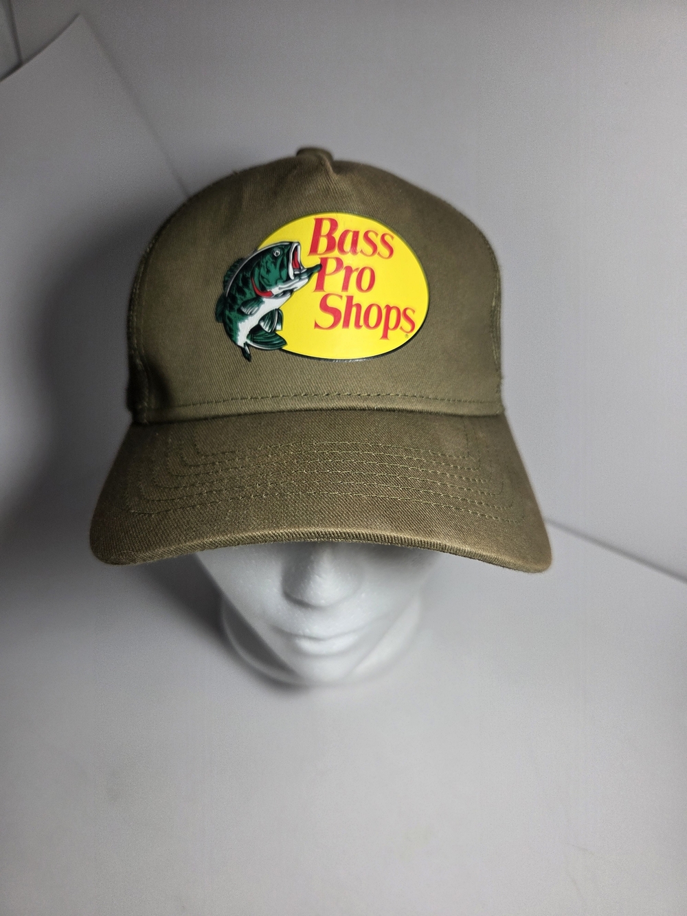 Bass Pro Shops Olive Green Youth Mesh Trucker Hat Kids Snapback Cap One Size